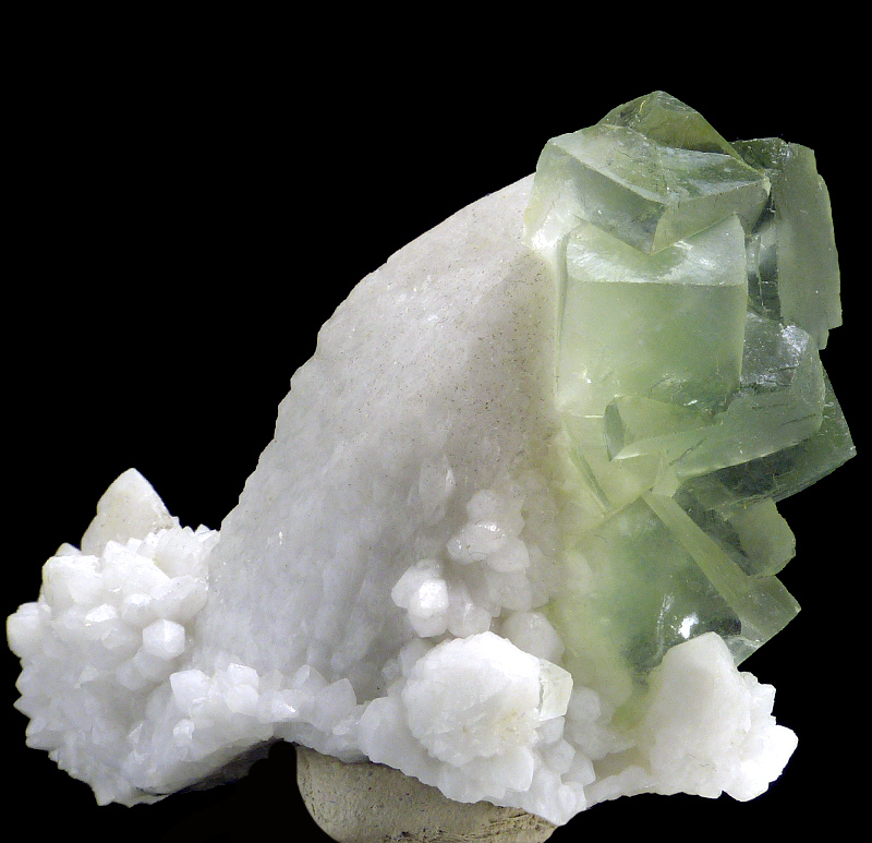 Fluorite on MM Quartz geode Natural Mineral Specimen # B 6139 – Superb  Minerals